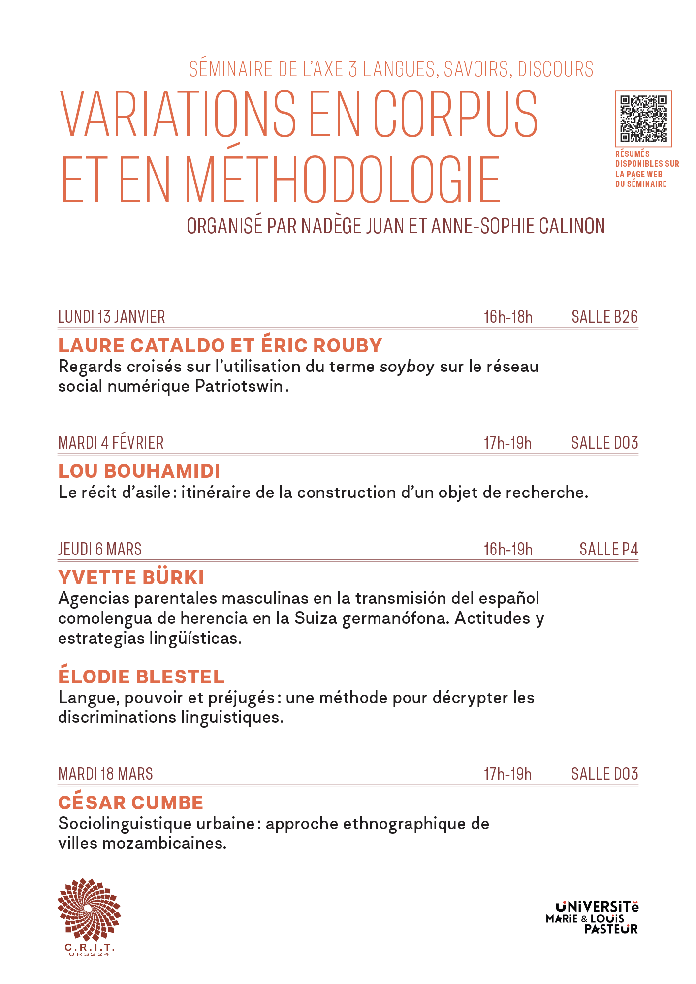 Variations en corpus et en méthodologie